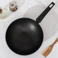 Сковорода Wok, d=24 см, съёмная ручка, антипригарное покрытие, цвет чёрный