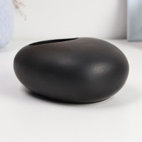 Кашпо - бонсайница "Галька" для кактусов и суккулентов, черное, 15х12х6см