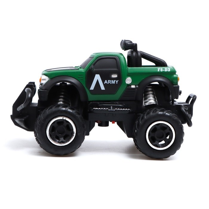 Машинка на пульте управления «Джип. Армия», работает от батареек, цвет зелёный