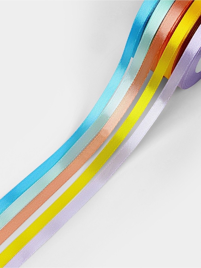 Атласная лента, набор 5 шт., 6 мм, 23±1 м Атласная лента, набор 5 шт., 6 мм, 23±1 м