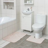 Набор ковриков для ванной и туалета Доляна «Курьёз», 2 шт: 40×50, 50×80 см, цвет серый