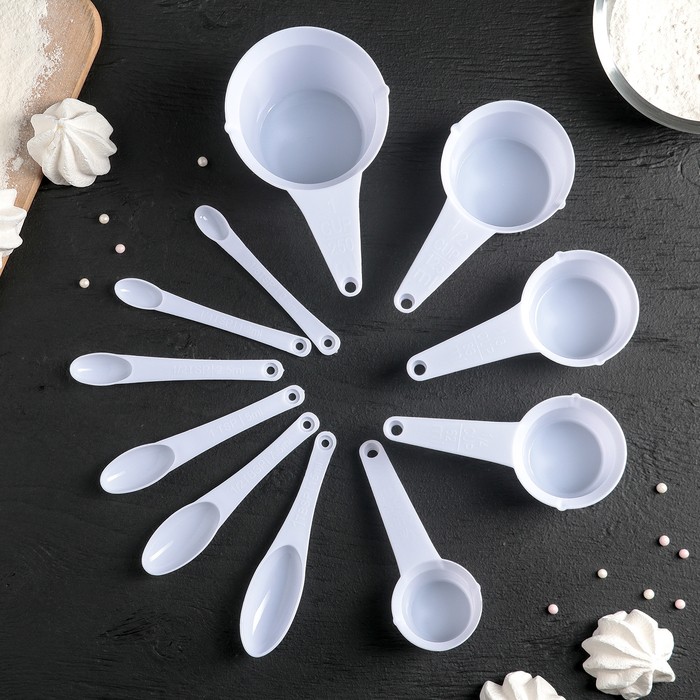 Набор мерных ложек Доляна, 11 шт: 30/60/80/125/250 мл, 0,6/1,2/2,5/5/7,5/15 мл