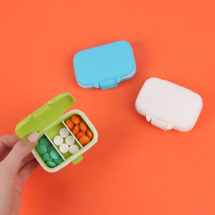 Таблетница, 8×6×3 см, 3 секции, МИКС