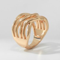 Кольцо металл «Тренд» тройное переплетение, цвет золото, размер 18