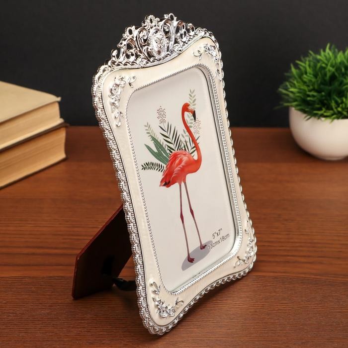 Фоторамка 13х18 см "Овал с розами" перламутр 24х17х1 см