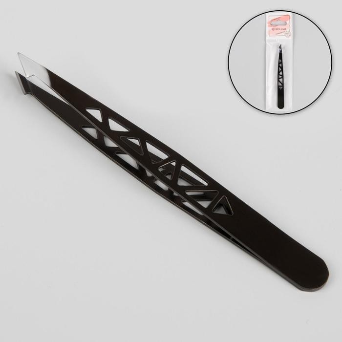 Пинцет «Формы», скошенный, 9,5 см, цвет чёрный