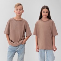 Футболка детская MINAKU, бежевая, рост 140 см