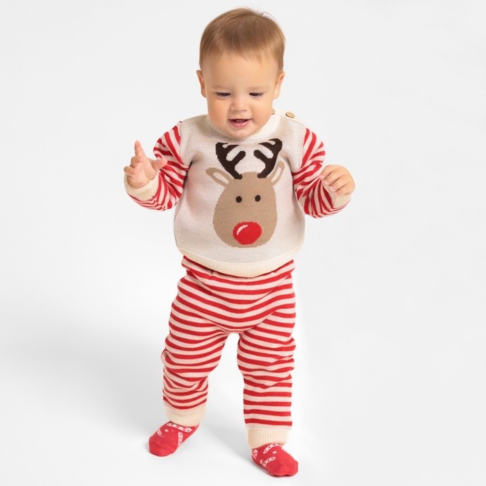 Костюм вязаный Крошка Я "Олень" рост 86-92 см