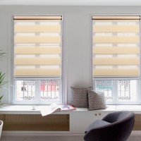 Штора рулонная «День-Ночь», 120×180 см (с учётом креплений 3,5 см), цвет бежевый