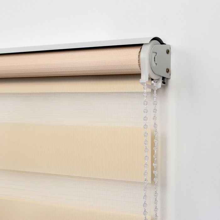 Штора рулонная «День-Ночь», 120×180 см (с учётом креплений 3,5 см), цвет бежевый