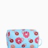 Косметичка дорожная на молнии, с ручкой, с принтом «Пончики», голубая