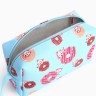 Косметичка дорожная на молнии, с ручкой, с принтом «Пончики», голубая