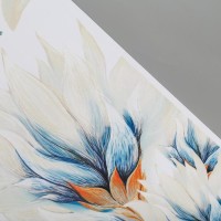 Наклейка пластик интерьерная цветная "Астры с бабочками" 30х90 см