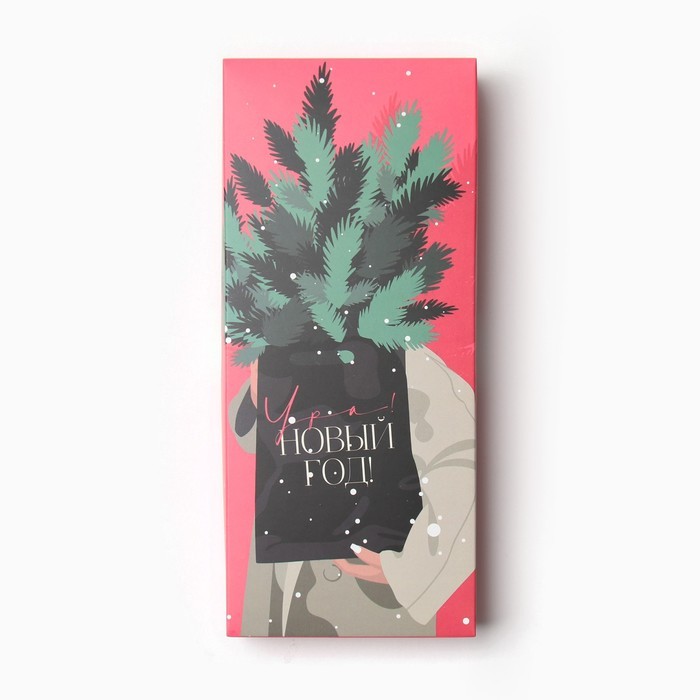 Женские варежки в подарочной коробке "Новый год" размер 19