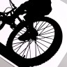 Наклейка интерьерная 3D на стену "Велосипедист", 57×40 см, декоративная, чёрная
