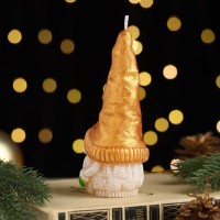 Свеча декоративная "Сказочный гномик", 5,2х5,8х13,2 см, металлик