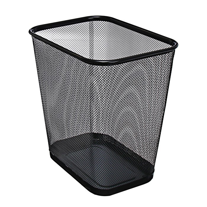 Корзина для бумаг Calligrata, 14 л, сетка, металлическая, прямоугольная, чёрный