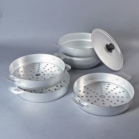 Манты-казан, 6 л, с 3 сетками, металлическая крышка, цвет хромированный