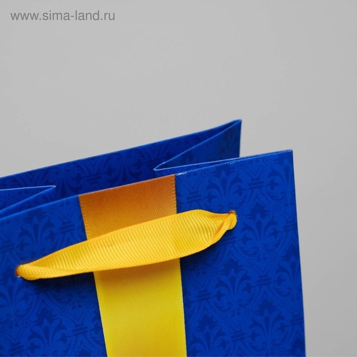 Пакет подарочный под бутылку, упаковка, «С бантом», 36×13×10 см