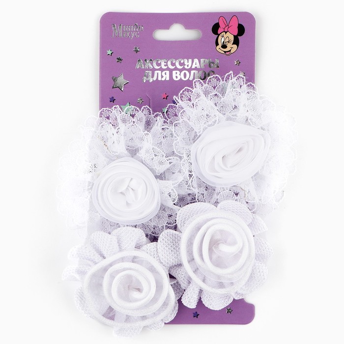Набор аксессуаров для волос, заколка 2 шт., резинка 2 шт., Минни Маус