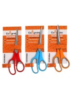 Ножницы канцелярские 21 см, ручки пластиковые с резиновыми вставками, МИКС