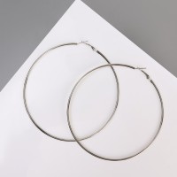 Серьги кольца QF «Классика», d=10 см, цвет серебро