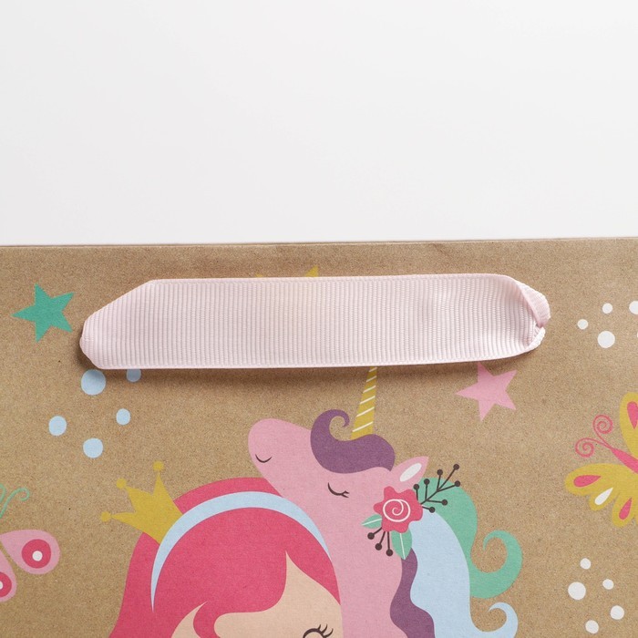 Пакет крафтовый вертикальный «Маленькая принцесса», ML 23 × 27 × 11.5 см