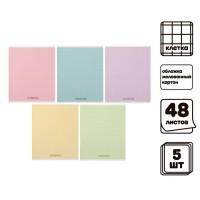 Набор тетрадей 48 листов в клетку Calligrata «В точку», обложка мелованный картон, 5 шт.