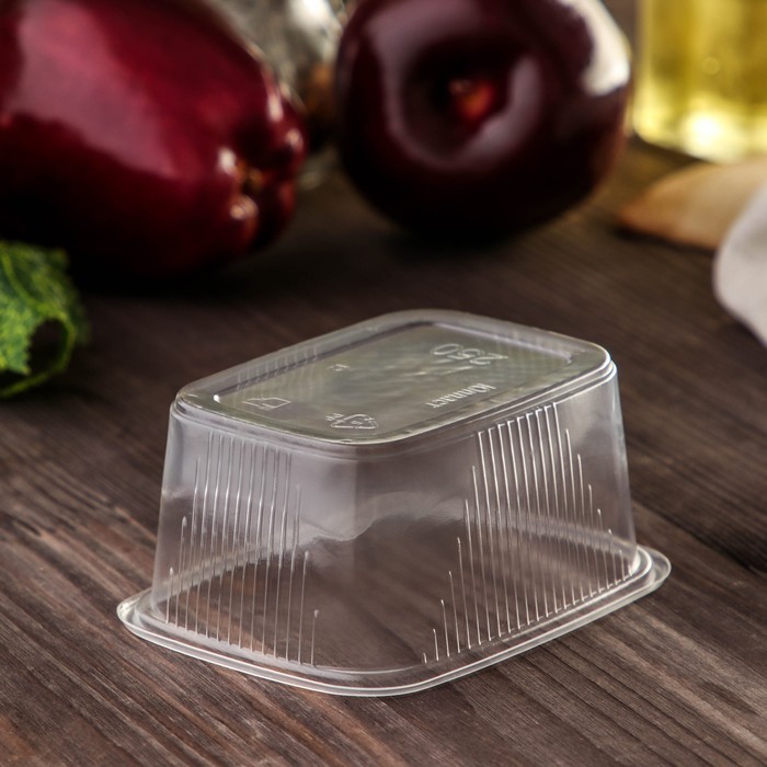 Набор одноразовых контейнеров с крышкой, 350 мл, 10,8×8,2×7 см, 10 шт, цвет прозрачный