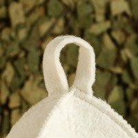 Шапка для бани «Добропаровъ», светлая, войлок