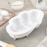 Форма для муссовых десертов и выпечки Доляна «Влюблённые сердца», 27×17 см, цвет белый