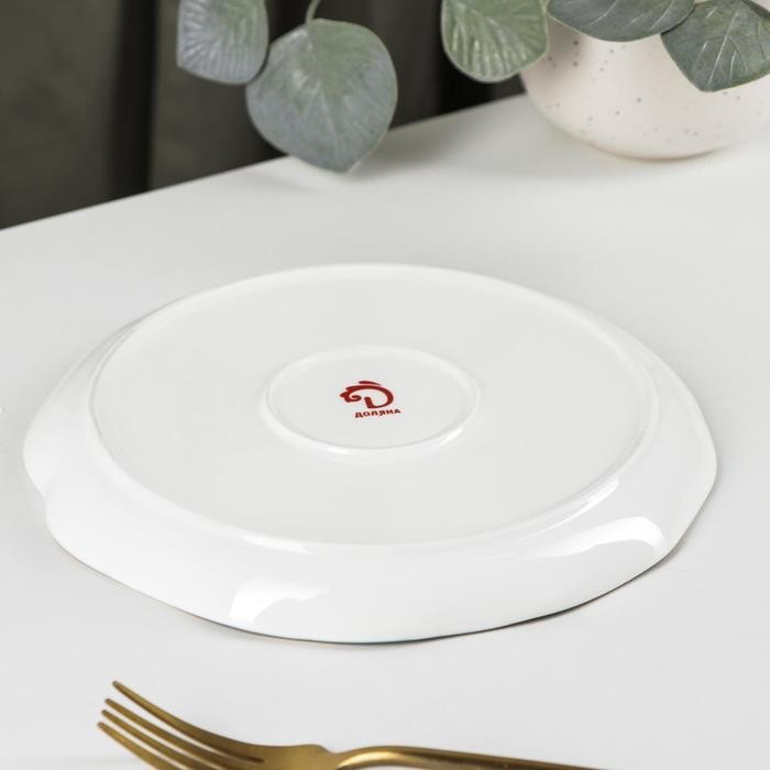 Тарелка пирожковая Доляна «Млечный путь», d=19 см, цвет зелёный