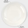 Тарелки обеденные Доляна White Label, набор 4 шт., d=25 см, фарфор, белые