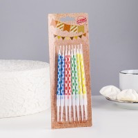 Свечи в торт «Ромбик» с подставкой, 14 см, 8 шт.