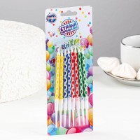 Свечи в торт «Ромбик» с подставкой, 14 см, 8 шт.