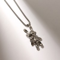 Кулон «Заяц» в скафандре, цвет белый в чернёном серебро, 70 см