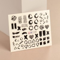 Слайдер-дизайн для ногтей «Творческий беспорядок», фасовка 6 шт, цвет чёрный