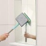 Щётка для окон Доляна, стальная телескопическая ручка 59(105) см, водосгон силикон 16 см, насадка микрофибра 12×16 см