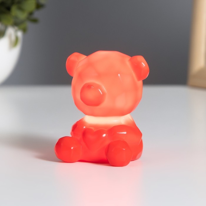 Ночник "Медвежонок с сердцем" 2Вт LED LR44 красный 4х5х7см