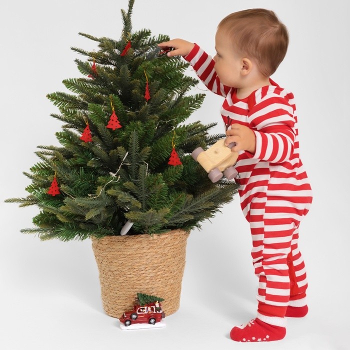 Комбинезон детский «Крошка Я. Оленёнок», рост 62-68 см, красный, белый