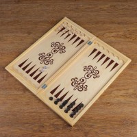 Нарды "Вьюн" деревянная доска 50 х 50 см, с полем для игры в шашки