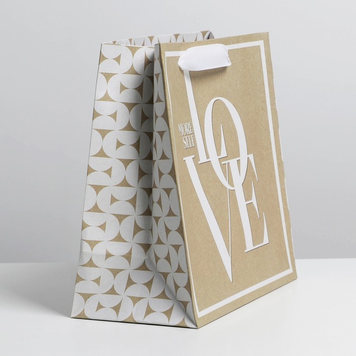 Пакет крафтовый квадратный «Moreself», 22 × 22 × 11 см