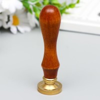 Печать для сургуча с деревянной ручкой "Месяц и солнце-звезда" 9х3х3 см