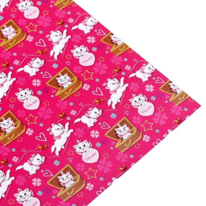 Бумага упаковочная глянцевая "Милая", 60х90 см, Коты аристократы