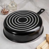 Сотейник Consul, 1,5 л, d=20 см, пластиковая ручка, стеклянная крышка, антипригарное покрытие, цвет чёрный