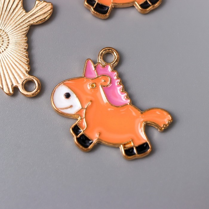 Декор металл для творчества "Единорожка" эмаль 2,2х2,4 см