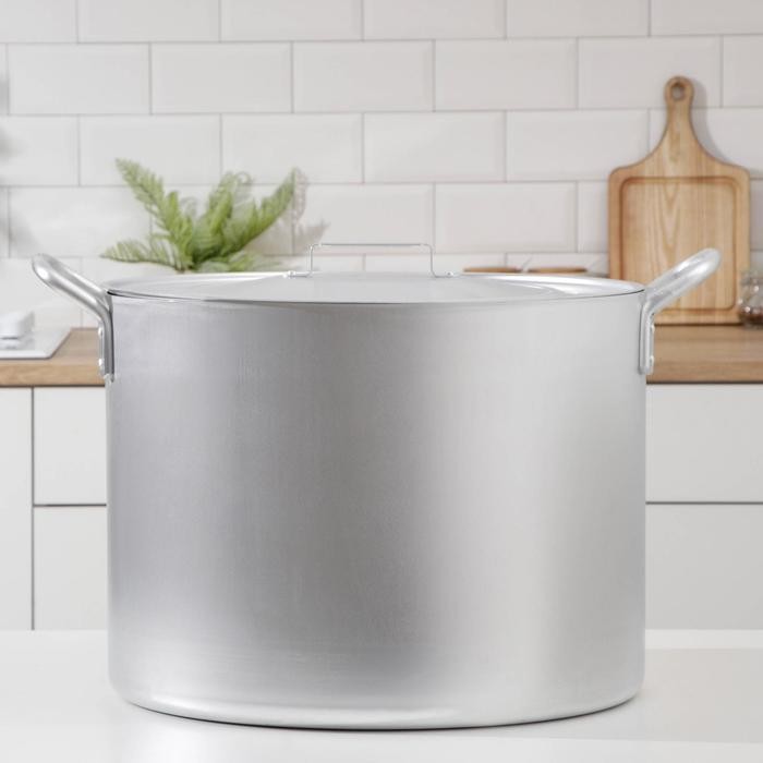 Котёл, 30 л, металлическая крышка, цвет хромированный