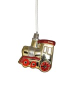 Ёлочные игрушки 3 шт. «Зимнее волшебство. Паровозик» пластик, 6.5×7 см, золото