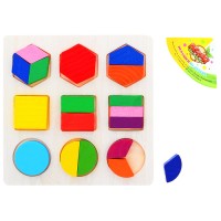 Головоломка «Фигуры. Дроби и целое» 3 × 3 см, до 1/3