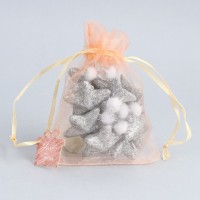 Мешочек подарочный органза оранжевый «Для тебя», с шильдиком, 10 х 12 см +/- 1.5 см